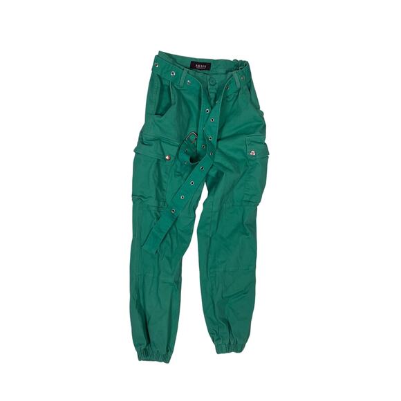 Akira Green Cargo Pants with Belt Women’s Small/6 Utility Tactical Streetwear - Picture 3 of 5